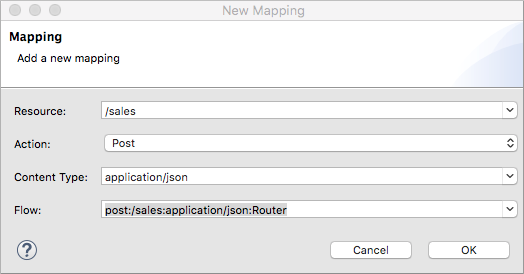 *New Mapping* dialog with resources mapped.