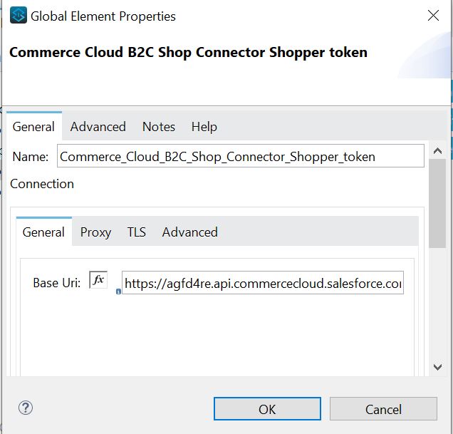 General tab in Global config window for token