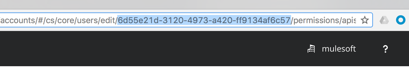 Example of User ID in the URL